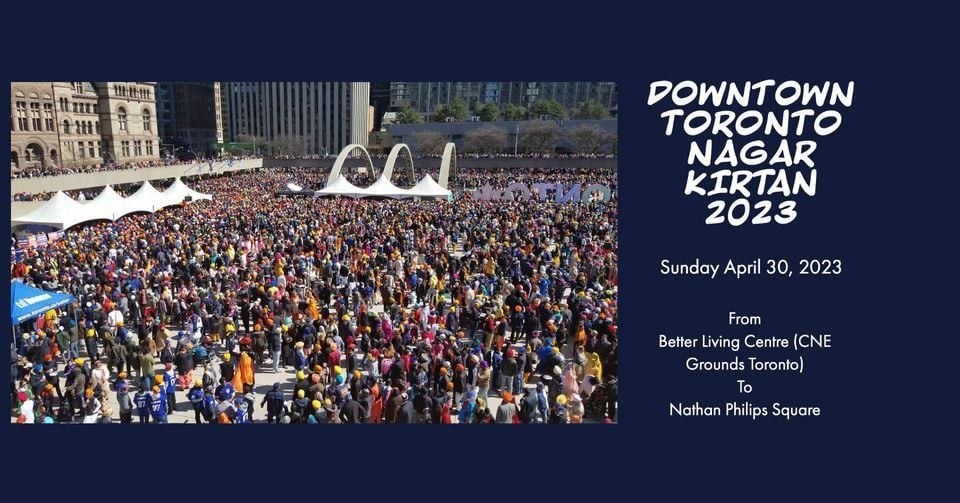 Downtown Toronto Nagar Kirtan April 30, 2023 (Sunday) Parkbench