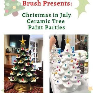 Ceramic Christmas Tree Painting Parkbench