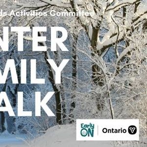 Winter Family Walk Parkbench
