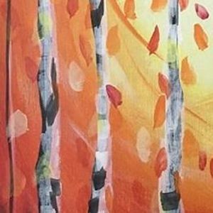 Autumn Birch Trees Paint And Sip Event Parkbench