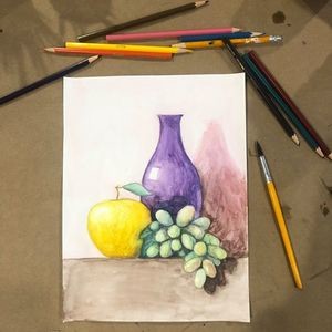 Drawing Painting Still Life With Watercolor Pencils Online