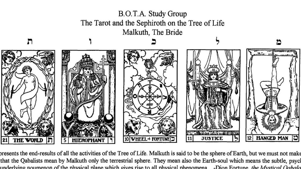 The Tarot and the Sephiroth on Tree of Life- PLEASE PM START TIME - Parkbench