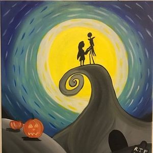 Nightmare Before Christmas Painting Class Parkbench