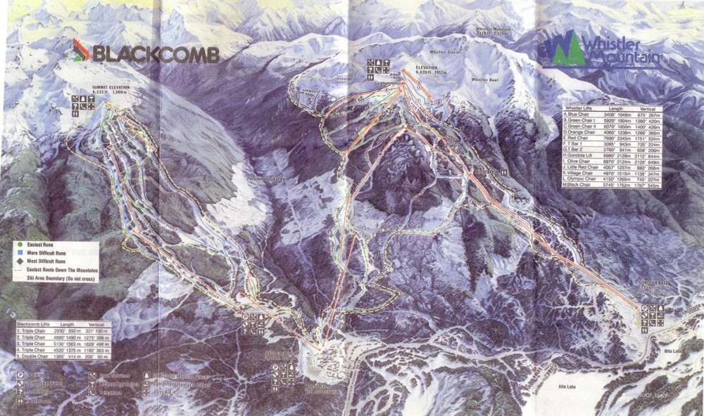 Photos These maps show the evolution of Whistler Parkbench