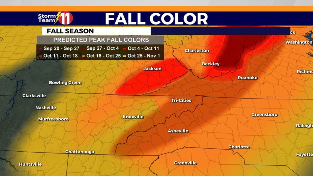 Interactive Map Tri Cities Can Expect To See Peak Fall Foliage In Early October Parkbench 