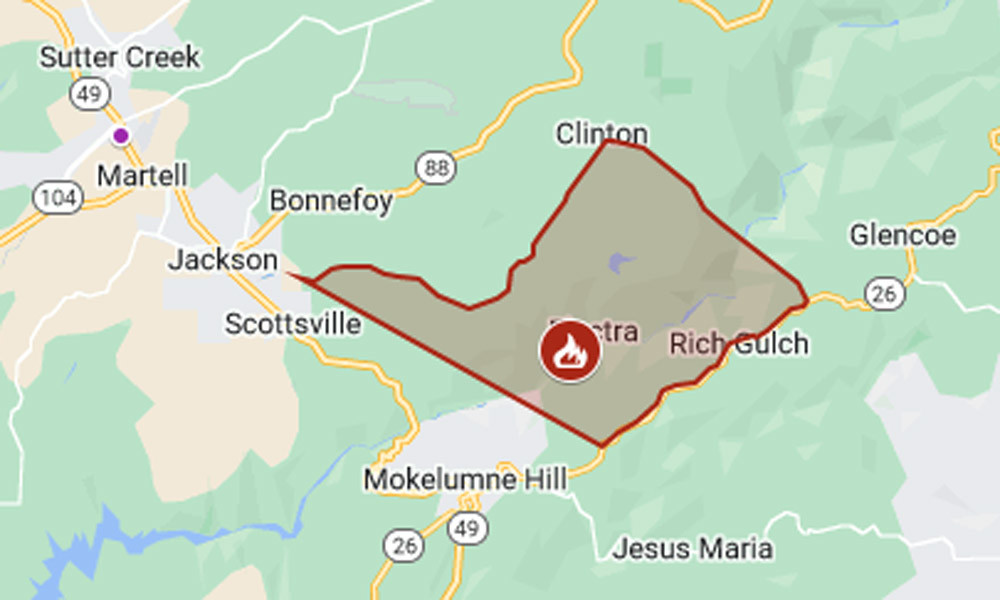 Map: Electra Fire evacuation in Amador and Calaveras counties - Parkbench