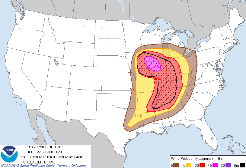 Storm Prediction Center Mar 31, 2023 1300 UTC Day 1 Convective Outlook ...