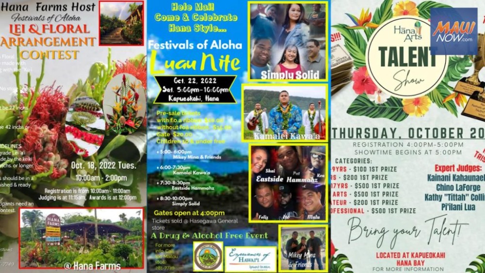 Festivals of Aloha heads to East Maui town of Hāna Maui Now Parkbench