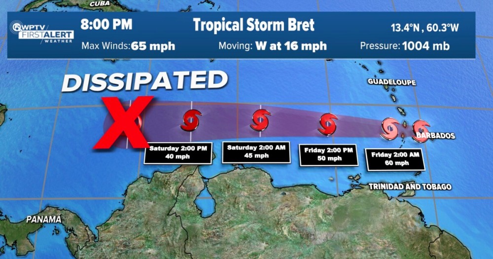 Hurricane watch in effect for St. Lucia as Tropical Storm Bret brings ...